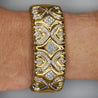 Retro 3 Carat Diamond Italian 18K Gold Vintage Cuff Bangle