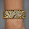 Retro 3 Carat Diamond Italian 18K Gold Vintage Cuff Bangle