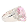 Retro Inspired 20.76 Carat Kunzite Ring in 18K White Gold with 0.66 CTW in Diamonds