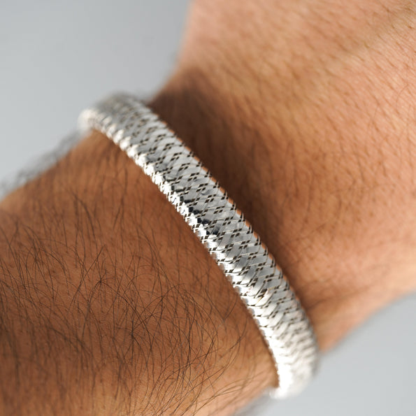 Roberto Coin 18K White Gold Woven Flexible Bangle Bracelet