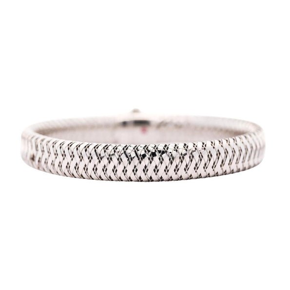 Roberto Coin 18K White Gold Woven Flexible Bangle Bracelet