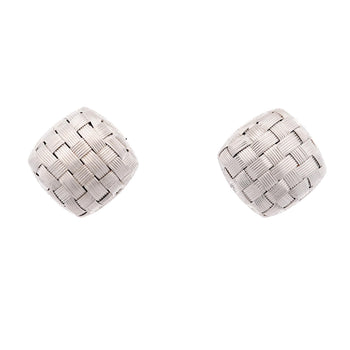 Roberto Coin Frosted Woven Square in 18K White Gold Appassionata Stud Earrings – Assay Jewelers