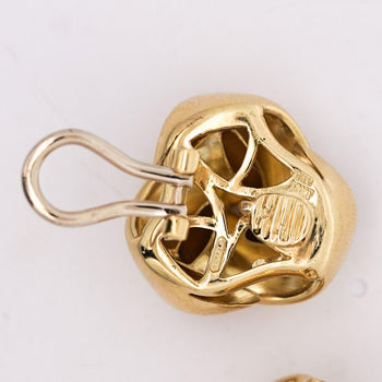 Roberto Coin Knot 18K Yellow Gold Stud Earrings Clip On Lever Backs – Assay Jewelers