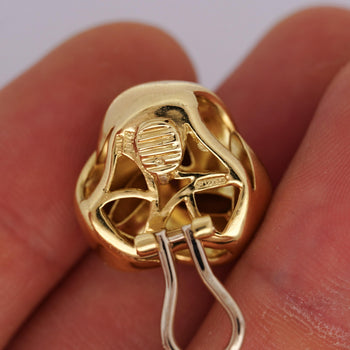 Roberto Coin Knot 18K Yellow Gold Stud Earrings Clip On Lever Backs – Assay Jewelers