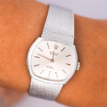 Rolex Cellini 3801 Silver Dial 26mm 18K White Gold Vintage Ladies Watch – Assay Jewelers