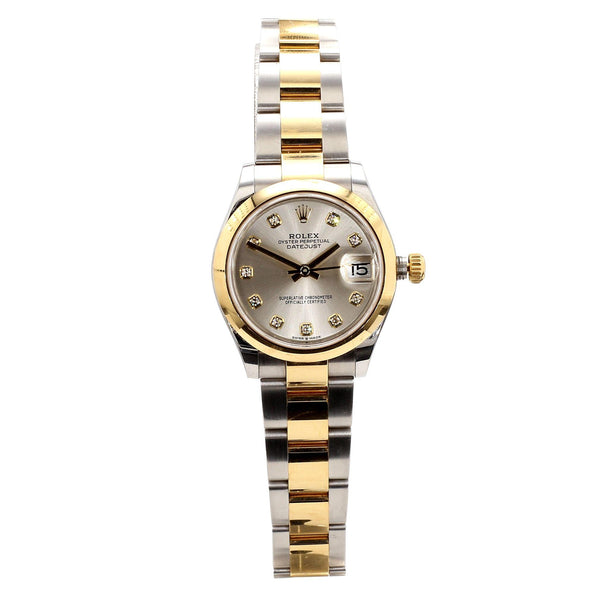 Rolex Datejust 31mm Silver Diamond Dial Two-Tone Yellow Gold Steel Watch