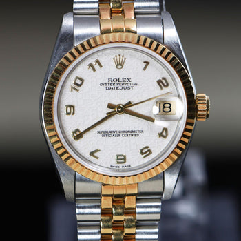 Rolex Datejust 68273 Two-Tone Jubilee Dial Fluted Bezel 31mm Watch 1998 Full Set – Assay Jewelers