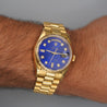 Rolex Day-Date 36mm 18038 Night Blue Diamond Dial 18K Gold Watch