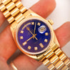 Rolex Day-Date 36mm 18038 Night Blue Diamond Dial 18K Gold Watch