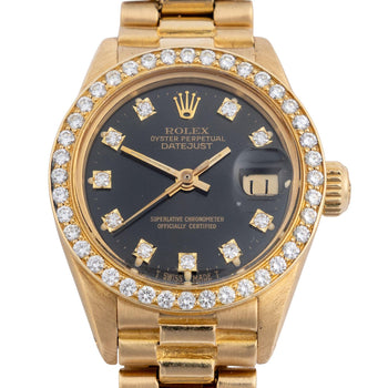 Rolex Lady Datejust 6917 Diamond Dial 18K Gold President Circa 1977 Watch – Assay Jewelers