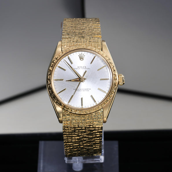 Rolex Oyster Perpetual 1028 18K Gold 34mm Watch Vintage 1963 w/box
