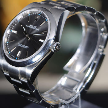 Rolex Oyster Perpetual 114300 Rhodium Dial 39mm Stainless Steel Full Set Watch – Assay Jewelers