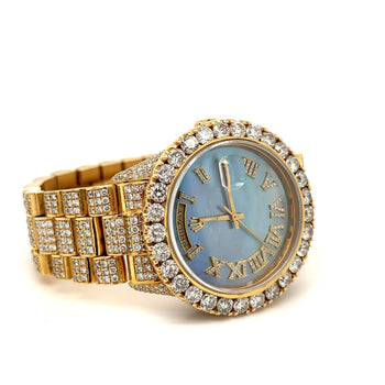 Rolex Presidential Day Date 18k Gold with MOP Dial and Fully Set Diamonds – Assay Jewelers