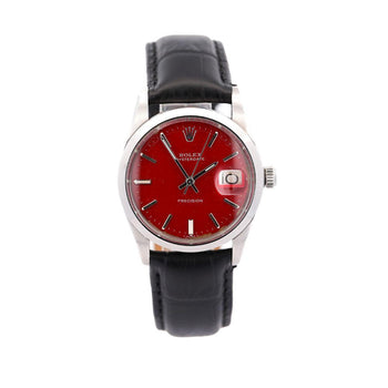 Rolex Red Dial Precision Oyster Date 34MM Watch – Assay Jewelers
