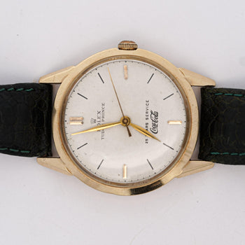 Rolex Tudor Prince 35mm Coca Cola 25 Years Service 14K Gold Watch – Assay Jewelers
