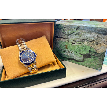 Rolex Two Tone Submariner Blue Face 40mm with Original Box – Assay Jewelers