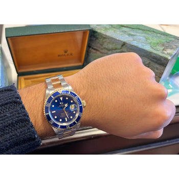 Rolex Two Tone Submariner Blue Face 40mm with Original Box – Assay Jewelers