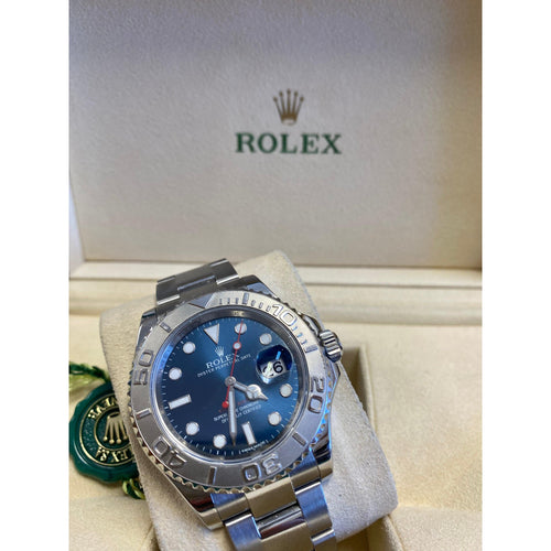 Rolex Yacht-Master 40mm Blue Face Platinum Bezel with Oyster Band