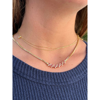 Ruby and Diamond Integral 14k Gold Cluster Necklace – Assay Jewelers