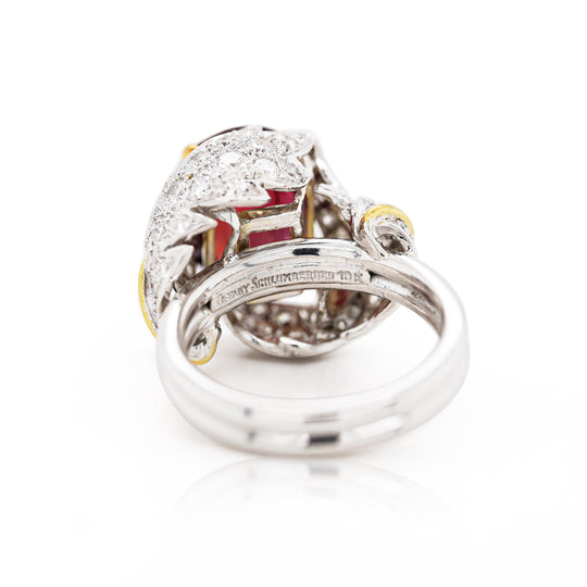 Schlumberger For Tiffany & Co. No Heat 6 Carat Ruby and Diamond Ring