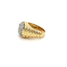 Signet Style Natural Round Diamond Cluster Mens Ring in 18k Gold