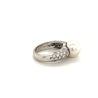 South Sea Pearl with Round Diamond Pave Side stones in Platinum Ring