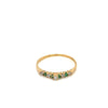 Thin Dainty Emerald and Diamond Band Ring in 14K Gold