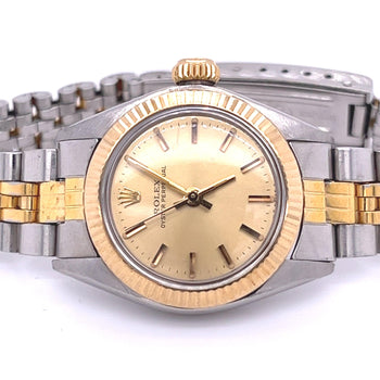 Two Tone Ladies Rolex Ref. 6619 25mm Dial Oyster Perpetual Watch – Assay Jewelers