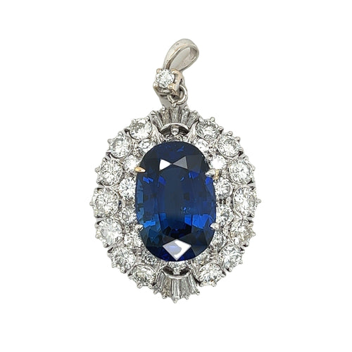 Van Cleef and Arpels Ceylon Blue Sapphire and Diamond Pendant Necklace