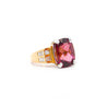 Vintage 13.50 Carat GIA Certified Purplish-Pink Tourmaline and Diamond 18K and Platinum Ring