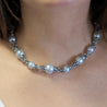 Vintage 18K White Gold 13mm South Sea Pearl & Diamond Choker Necklace