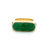 Vintage 18K ذهب أصفر أفقي Bezel Set Jadeite Jade Ring