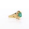 Vintage 1.44 Carat Oval Cut Emerald in 14K Gold Textured Statement Ring