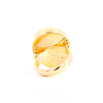 Vintage 22K Enamel and Gold "Auspice Maria" Saint Mary motif Christian Ring – Assay Jewelers