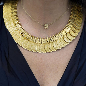 Vintage 22K Gold Queen Victoria Coin Collar Necklace & Cluster Earrings Set – Assay Jewelers