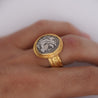 Vintage 22K Yellow Gold Alexander III the Great Antique Roman Coin Ring