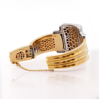 Vintage 22K and 18K Pegasus Motif Bangle Bracelet in Diamond Bezel – Assay Jewelers