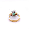 Vintage 2.77 carat Colombian Emerald and Trillion Cut Diamonds in 18k Gold Ring