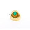 Vintage 3 Carat Cabochon Cut Colombian Emerald Bezel in 20K Yellow Gold Ring