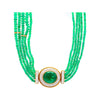 Vintage 300 Carat Natural Emerald Bead 18K Necklace 22 Inch