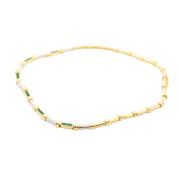 Vintage 4 Carat Channel Set Colombian Emerald & Diamond Chocker Necklace – Assay Jewelers