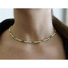 Vintage 4 Carat Channel Set Colombian Emerald & Diamond Chocker Necklace