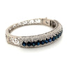 Vintage Art Deco Blue Sapphire Bangle Bangle in 14k White Gold