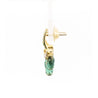 Vintage Briolette Cut Green Tourmaline & Diamond Dangling Stud Earrings in 18K