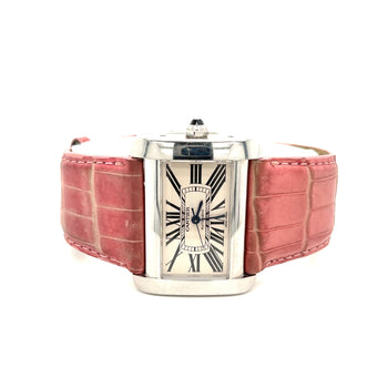 Vintage Cartier Divan 2612 Ladies Wrist Watch W/ Pink Leather Strap – Assay Jewelers