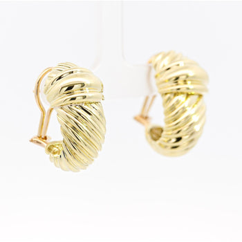 Vintage David Yurman 14K Yellow Gold "Cable Rope" Motif Clip On Earrings – Assay Jewelers
