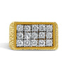 Vintage Diamond Cluster and Gold Mens Pinky Ring