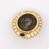 Vintage Diamond & Ruby 18K Gold Roman Coin Replica Clip-On Earrings