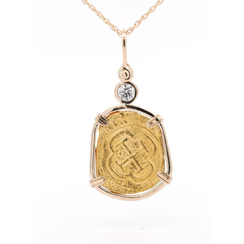 Vintage Escudo "Doubloon" 22K Replica Coin 14K Gold Pendant – Assay Jewelers