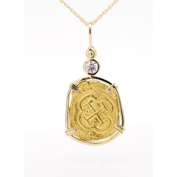Vintage Escudo "Doubloon" 22K Replica Coin 14K Gold Pendant – Assay Jewelers